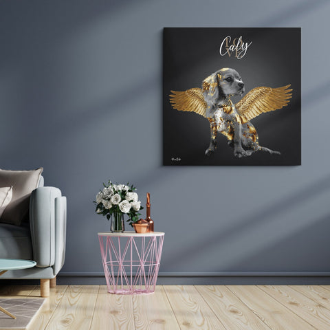 Personalisiertes Portrait - Goldener Engel Stil - PawsLife